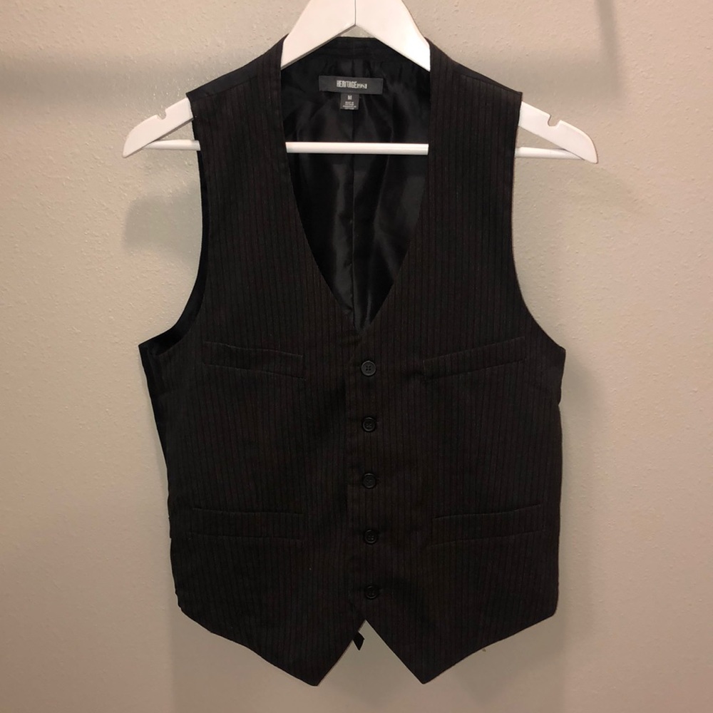 Heritage 1981 button up vest, black grey